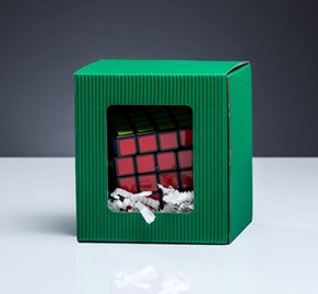 Zielone pudełko z okienkiem na kubek 105x105x112mm