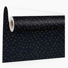 Papier ozdobny czarny 0,69x50 m ze złotymi śnieżynkami – elegancki i świąteczny
