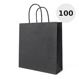 torebka papierowa ciemno szara 180x80x225 mm 100 sztuk