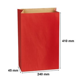 Torebka fałdowa KRAFT RED 240x410+75mm
