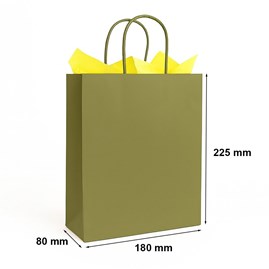 Torebka papierowa khaki 180x80x225 mm z uchwytem skręcanym – naturalna i stylowa