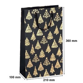 Torebka świąteczna na wino 210x100x360mm K-422 podwójna CHZ2