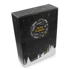 Pudełko Świąteczne na Prezent Premium Czarne SCHNEEG 360x260x93mm