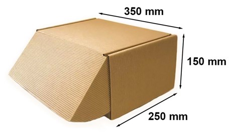 Pudełka karbowane fasonowe 350x250x150mm F427 -komplet 10szt