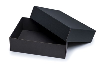 Pudełka karbowane czarne z wieczkiem 400x310x120mm, 10 sztuk