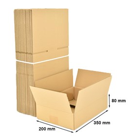 Kartony Klapowe 350x200x80mm, 100 sztuk