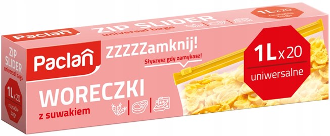 Paclan Woreczki z suwakiem 1L 20 szt.