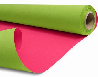 Papier kraft DUO zielony fuksja rolka 79 cm 40 m