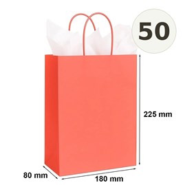 torebka papierowa jasna czerwona 180x80x225 mm 50 sztuk