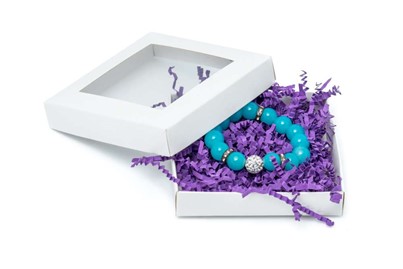 Pudełko ozdobne płaskie białe 105x105x20mm z oknem