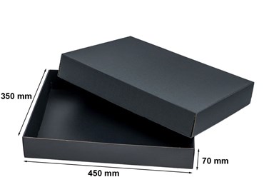 Pudełko karbowane czarne 450x350x70mm