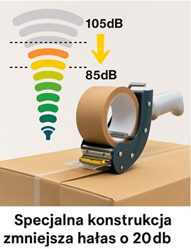 Dyspenser taśmy pakowej SZWED SNC-289 z osłoną ostrza i technologią LowNoise