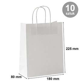 Pakiet - Torba prezentowa 180x80x225 / BIAŁA 10 szt