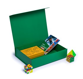 Pudełko Magnetyczne 430x330x100mm Ciemne Zielone A3 ozdobne na prezent