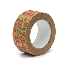 Taśma Świąteczna Papierowa Kraft 48mm/50mb