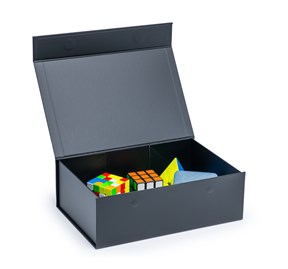 Pudełko Magnetyczne Czarne 440x320x120mm (zew) A3 Ozdobne na prezent