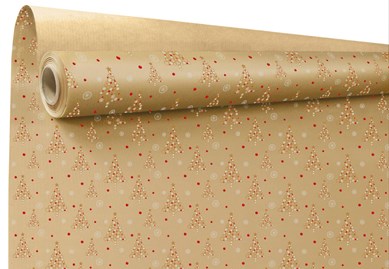 Papier ozdobny CHOINKI KRAFT, 69cm/50m