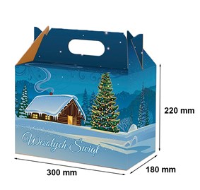 świąteczne pudełko z rączką