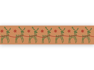 Taśma Świąteczna Papierowa Jelonek Zielony 48mm/50
