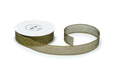 Wstążka brokatowa 25mm 32m WB7004 ciemna złota