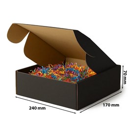 Karton wykrojnikowy czarny 240x170x70 mm – eleganckie pudełko ozdobne