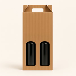 Pudełko karbowane 175x85x360mm / 2 wina