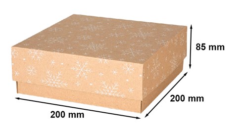 Pudełko świąteczne 200x200x85mm EKO Śnieżki F422