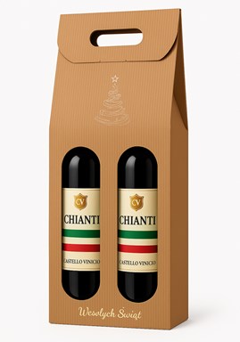 Karton Świąteczny karbowany na 2 wina 180x85x335mm