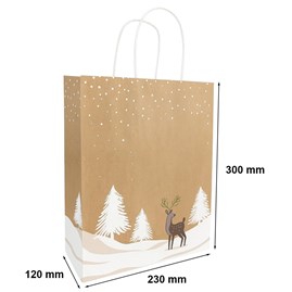 Świąteczna torebka papierowa TINO 230x120x300 mm z uchwytem skręcanym – idealna na upominki