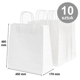 Pakiet - Torba 450x170x480 / BIAŁA 10 szt
