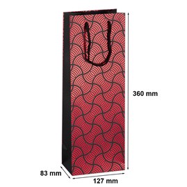 Efektowna torba na wino czarno-bordowa