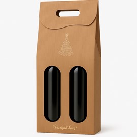 Karton Świąteczny karbowany na 2 wina 180x85x335mm