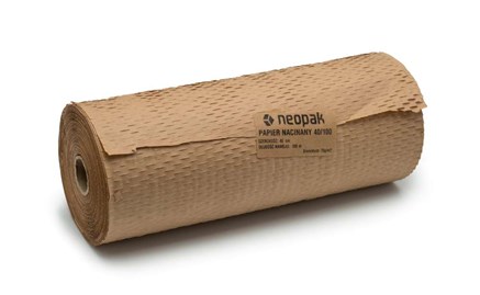 Kraftowy papier nacinany - leżąca rolka