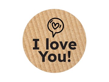 Naklejki okrągłe Kraft Fi35mm ILove You 1 - 200szt