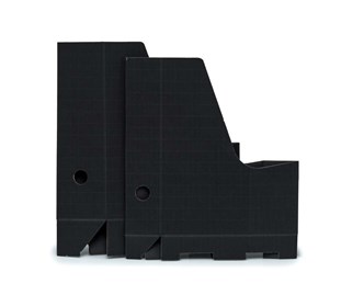 Karbowany pojemnik na dokumenty A4 szer.9cm czarny