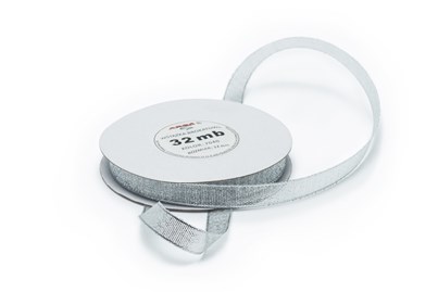 Wstążka brokatowa 12mm 32m WB7040 srebrna