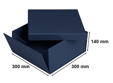 Pudełko Składane Z Wiekiem Granatowe 300x300x140 Na Prezent Ozdobne