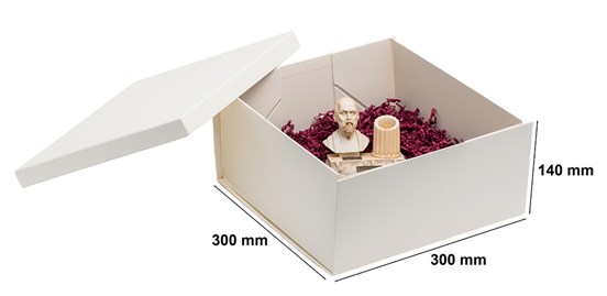 Pudełko Składane z Wieczkiem Kość Słoniowa 300x300x140mm Prezentowe