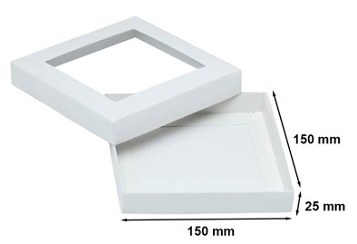 Pudełko ozdobne białe 150x150x25mm z oknem