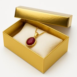 Złote pudełko laminowane z wieczkiem