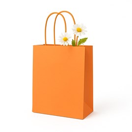 Pomarańczowa torebka papierowa 180x80x225 mm z uchwytem skręcanym – energetyczna i praktyczna