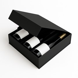 Pudełko czarne na 3 wina 340x290x95mm (zewn.) na magnes