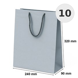 Torby laminowane srebrne 240x90x320 mm torby prezentowe 10 szt