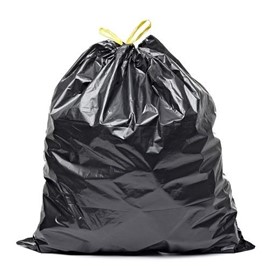 Worek na śmieci LDPE  60l - A10 Czarny z taśmą