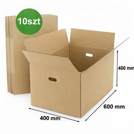 Kartony przeprowadzkowe Klapowe 600x400x400mm do przeprowadzki, 10 szt