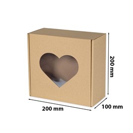 Pudełko z okienkiem w kształcie SERCA 200x200x100mm
