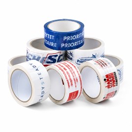 Taśma pakowa z nadrukiem logo 2 kolory Solvent 48 mm x 54 m na rolce