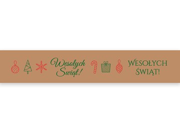 Taśma Świąteczna Papierowa WŚ-Zielony 48mm/50m