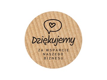 Naklejki okrągłe Kraft "Dziękujemy za wsparcie..."