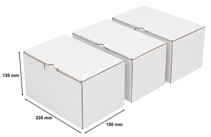 Pakiet - Karton wykr. 330x150x138mm Biały - 10 szt